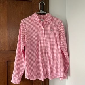 Vineyard Vines Pink Cotton Gingham Women’s Button Down shirt